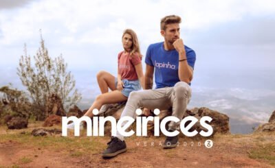 homem camiseta azul mulher camiseta rosa sentando na pedra título mineirices